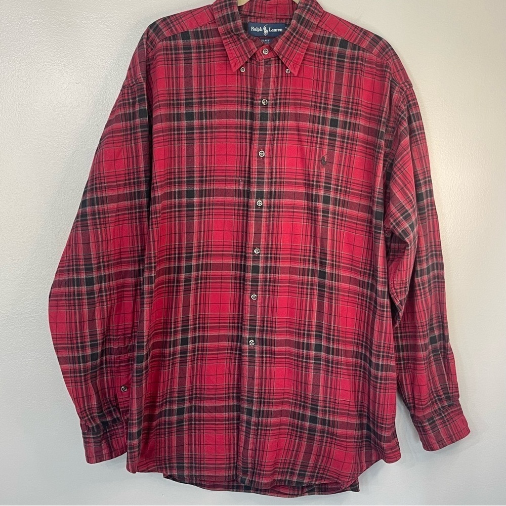Ralph Lauren Men's Red Plaid Button Down